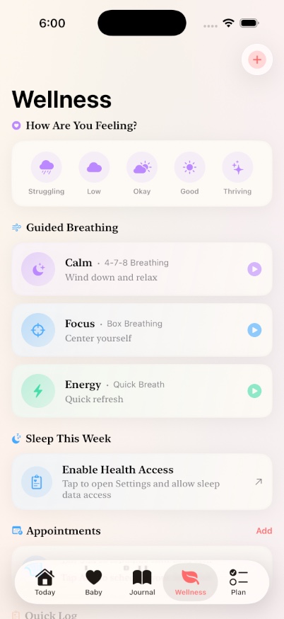 Wellness screen